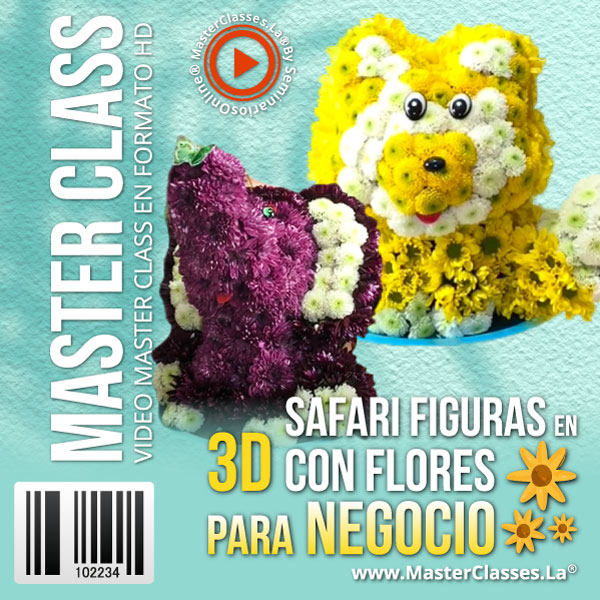 safari figuras en 3d con flores para negocio