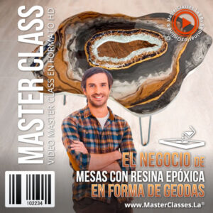 el negocio de mesas con resina epoxica con forma de geodas
